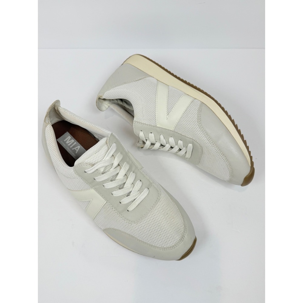 MIA‎ Kable Womens 9M Cream White Mesh Retro Jogger Sneakers MH1708/KABLE